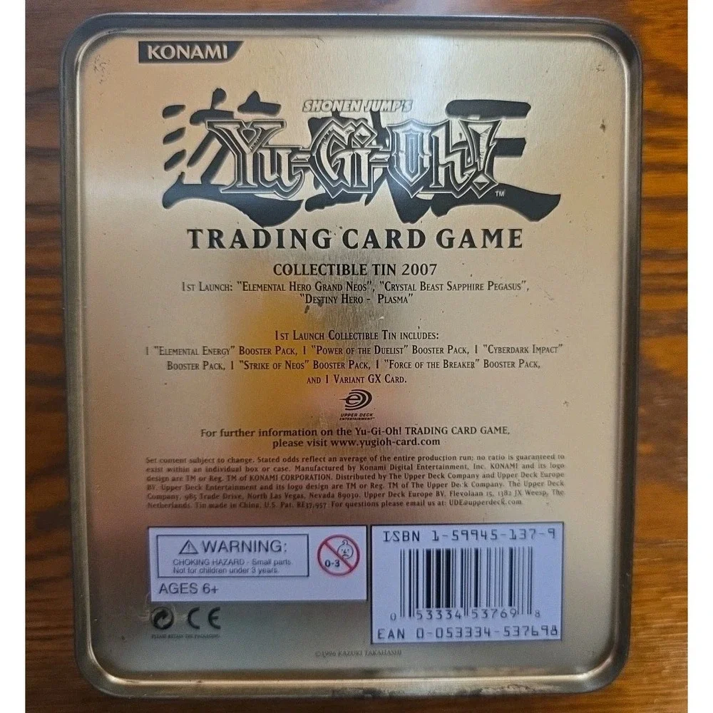 3 YuGiOh Empty Collectible Tins Majestic‎ Dragon, Elemental Hero, Crystal Beast